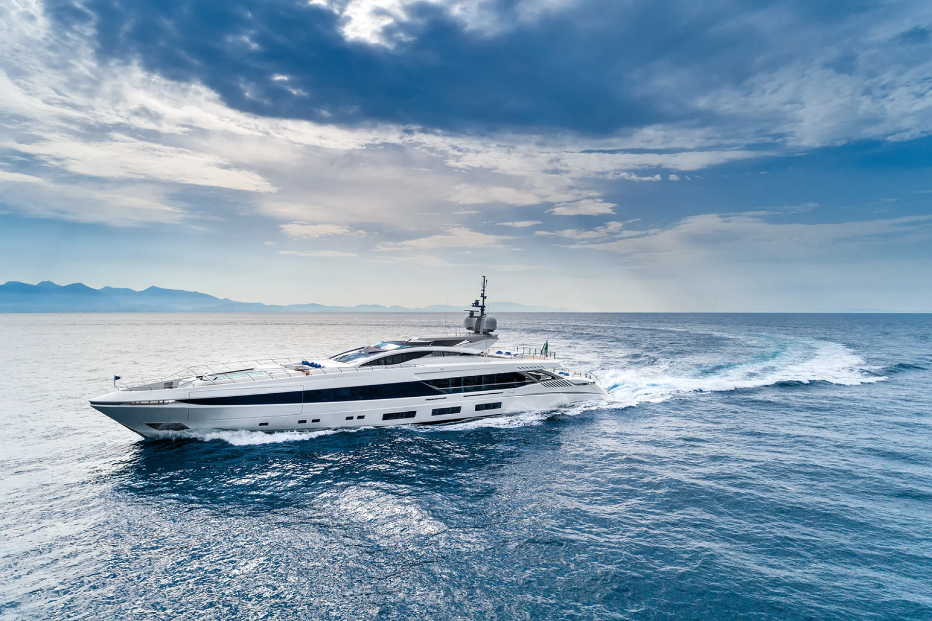 Mega yacht sailing in Ibiza
