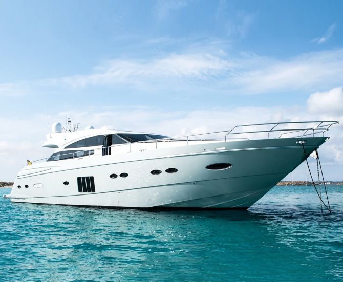 bow of a mega yacht