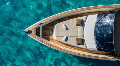 bird's view form a mega yacht in Ibiza